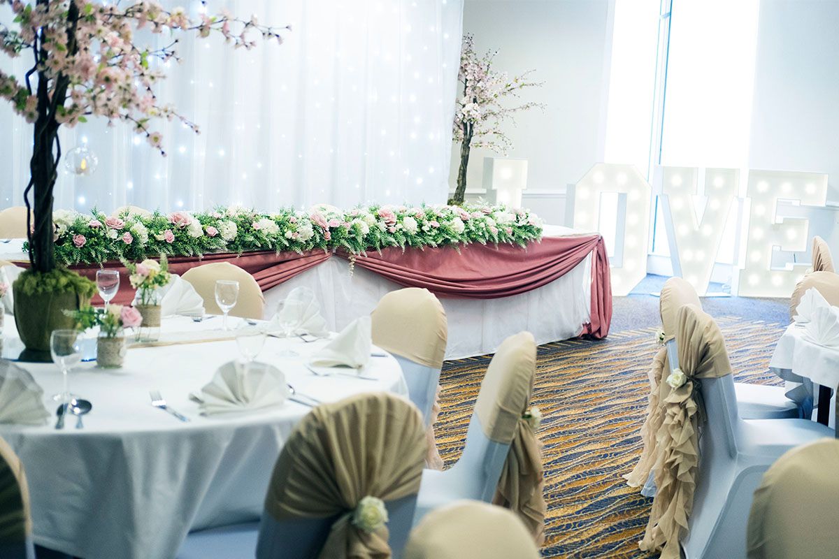 Runcorn wedding venue decor.